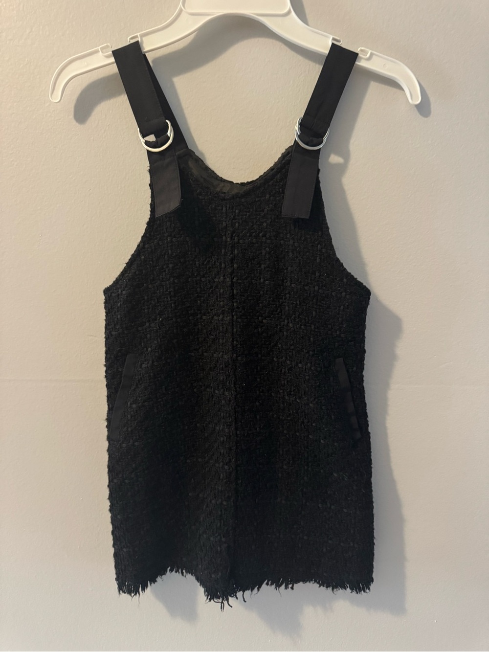 Zara Black Textured Sleeveless Tunic